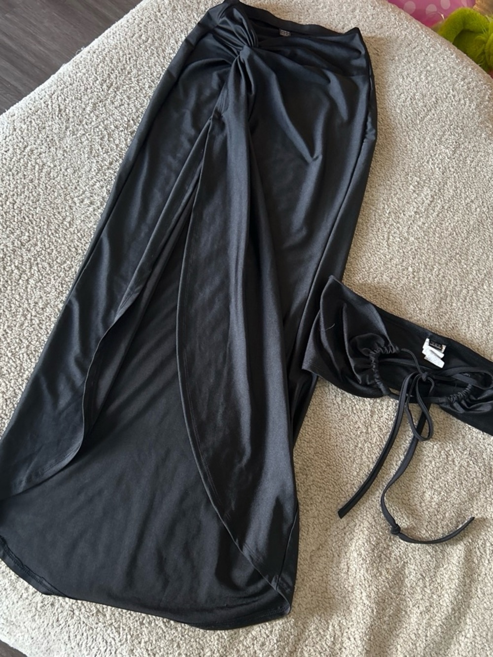 SHEIN Black Twist-Front Maxi Skirt